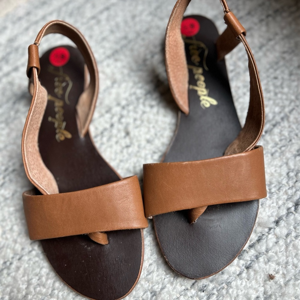 Free People Cognac Strappy Women’s Sandals - Picture 5 of 11